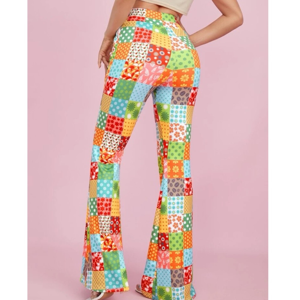 New Multicolor Patchwork Pants Size S. Some Stret… - image 2